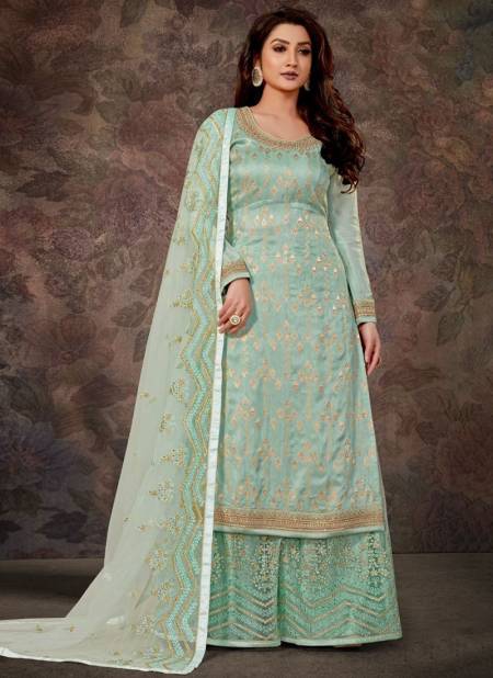 Sea Blue Colour RAMA DILBARO Heavy Festive Wear Jacquard Embroidery Salwar Suit Collectio 30070